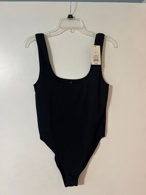 a new day Black Scoop Neck Tank Bodysuit